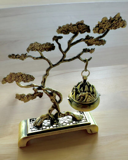 Elegant Metalisk Røgelsesholder Bonsai - mulighed for personliggørelse med gravering som gave