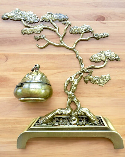 Elegant Metalisk Røgelsesholder Bonsai - mulighed for personliggørelse med gravering som gave