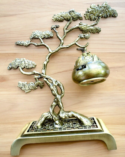 Elegant Metalisk Røgelsesholder Bonsai - mulighed for personliggørelse med gravering som gave