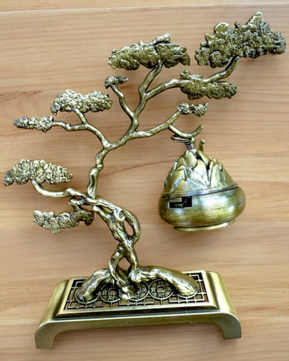 Elegant Metalisk Røgelsesholder Bonsai - mulighed for personliggørelse med gravering som gave