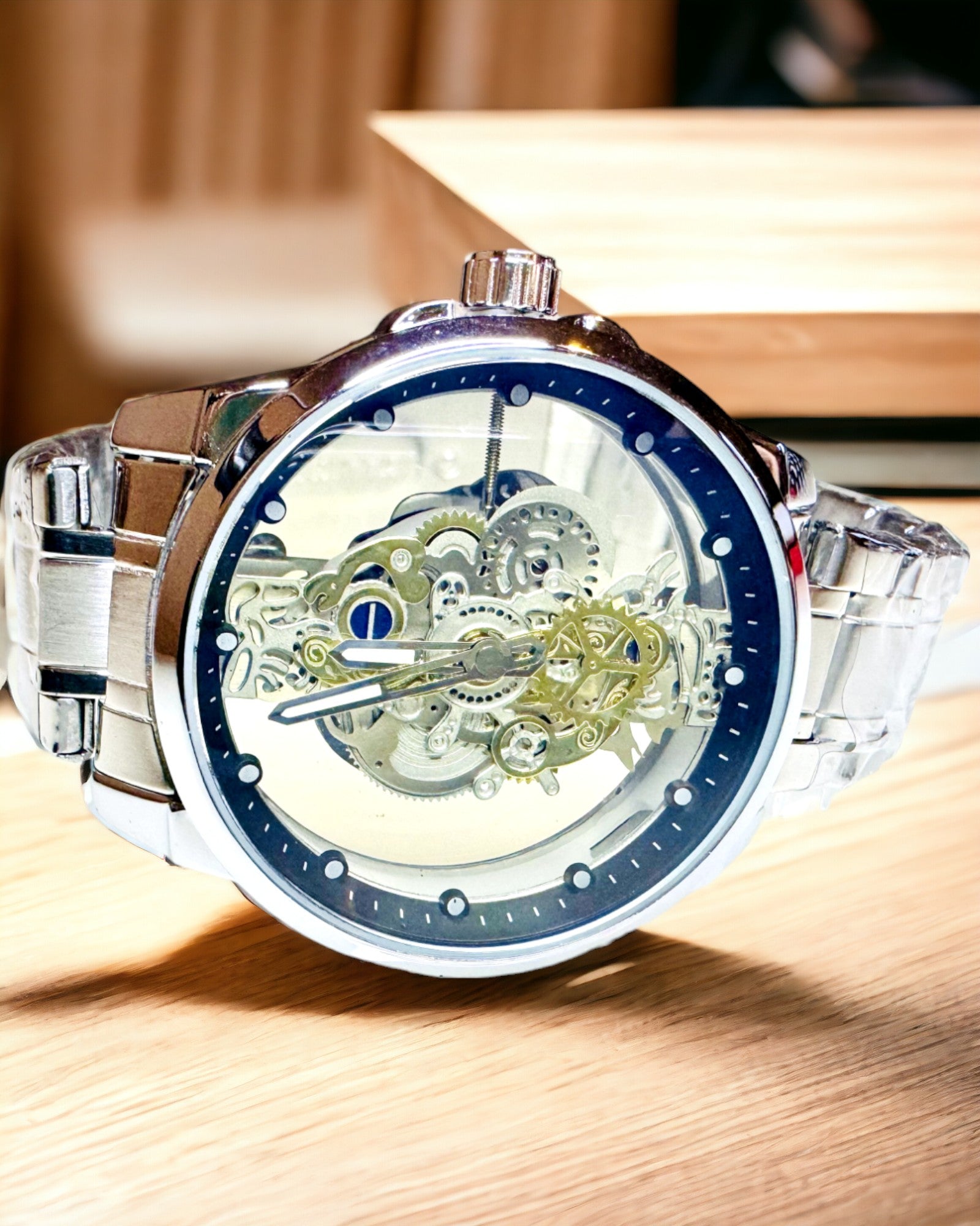 Elegant Herreur Quartz - Gennemsigtig Mekanisme og Sporty Elegance