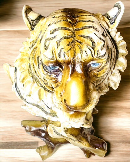 Statuette "Tiger Kongen af Junglen" med mulighed for gravering, figur 29 cm høj, dekoration til gave