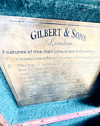 Stort Trækompasboks "Gilbert & Sons" med Mulighed for Gravering