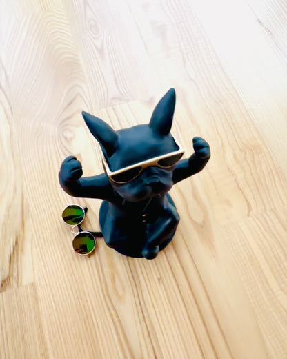 Figurine Bulldog Elegance - Eksklusiv glasholder, mulighed for personliggørelse med gravering